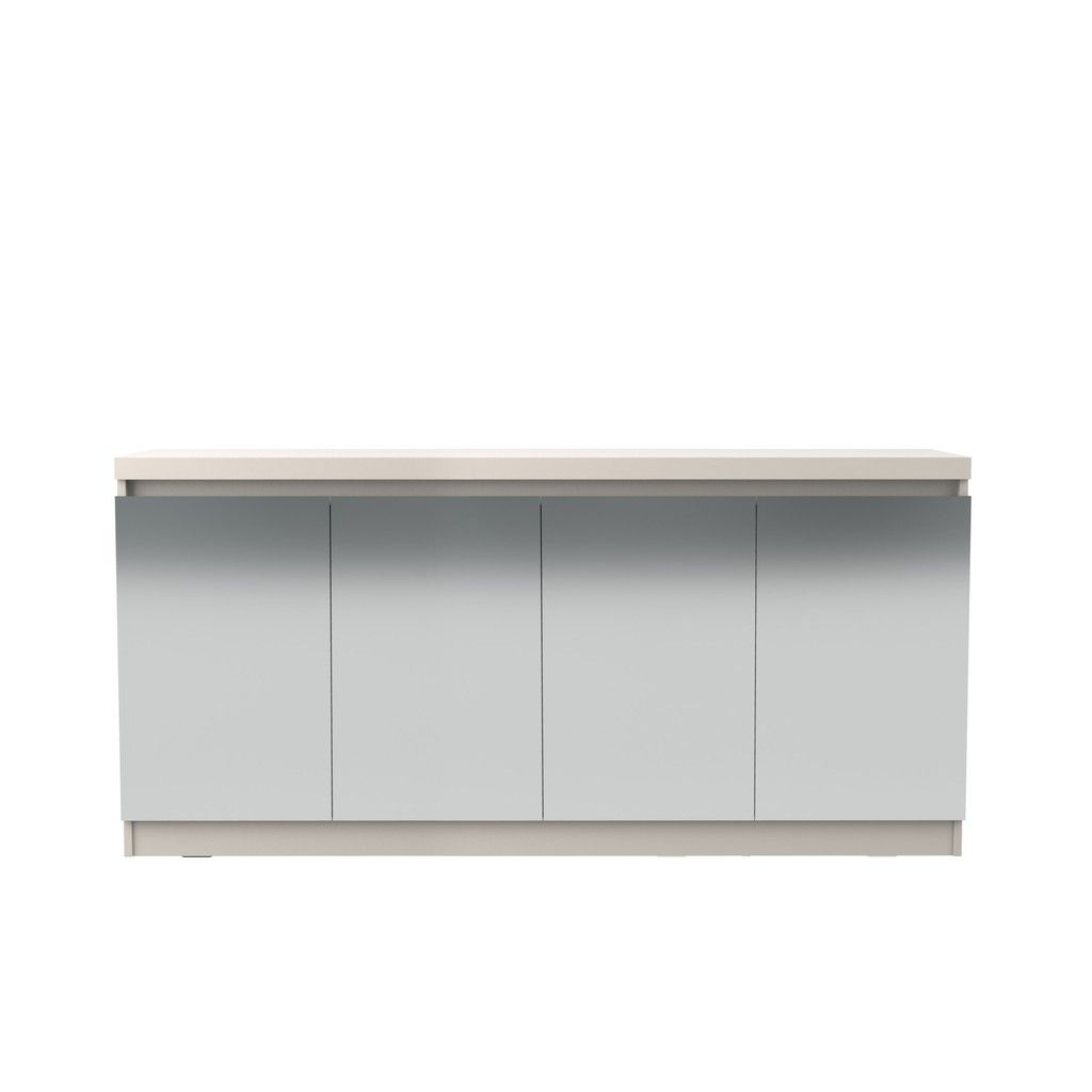 Manhattan Comfort Viennese 62.99 in. 6- Shelf Buffet Cabinet with Mirrors in Off WhiteManhattan Comfort-Sideboard- - 1