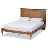 Baxton Studio Danielle Traditional and Transitional Rustic Ash Walnut Brown Finished Wood Queen Size Platform Storage Bed with Built-In Shelves Baxton Studio-beds-Minimal And Modern - 1
