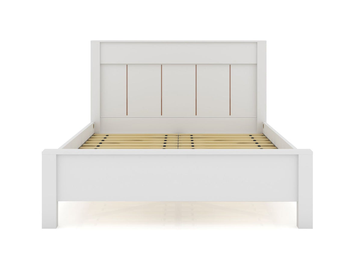 Manhattan Comfort Gramercy Queen-size Modern Bedframe with Headboard in WhiteManhattan Comfort-Bed Frames- - 1