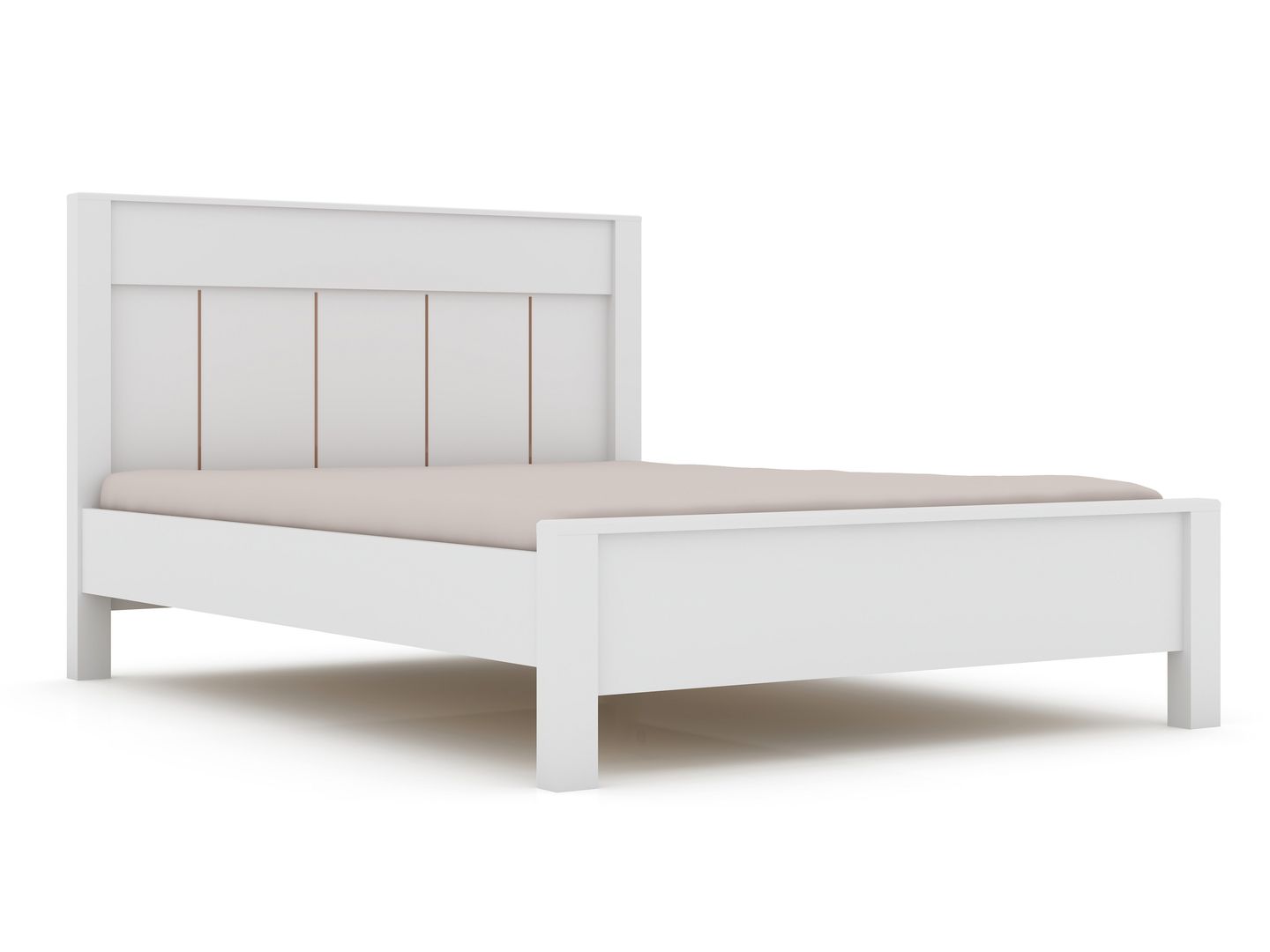 Manhattan Comfort Gramercy Queen-size Modern Bedframe with Headboard in White