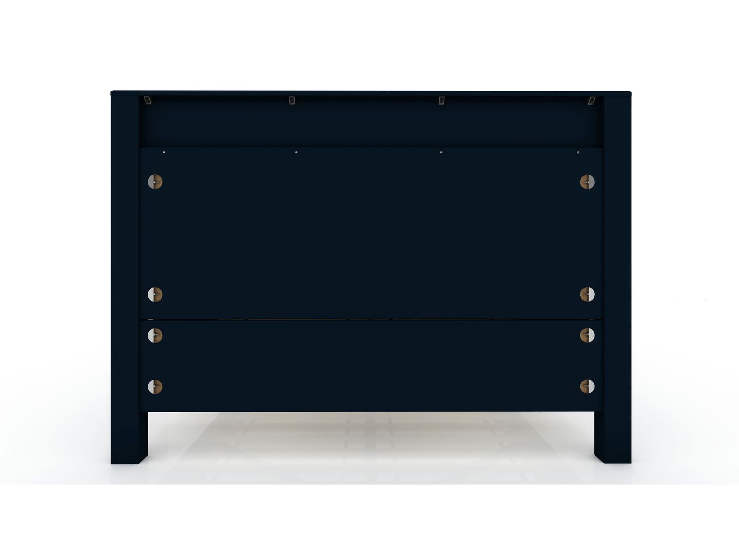 Manhattan Comfort Gramercy Queen-size Modern Bedframe with Headboard in Tatiana Midnight Blue