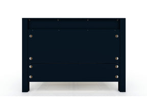 Manhattan Comfort Gramercy Queen-size Modern Bedframe with Headboard in Tatiana Midnight Blue