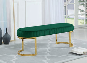 Meridian Furniture Lemar Green Velvet Bench