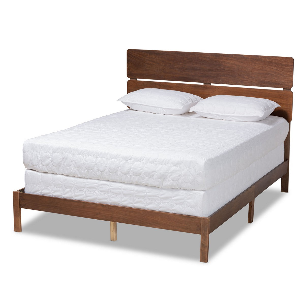Baxton Studio Anthony Modern and Contemporary Walnut Brown Finished Wood King Size Panel Bed Baxton Studio-beds-Minimal And Modern - 1
