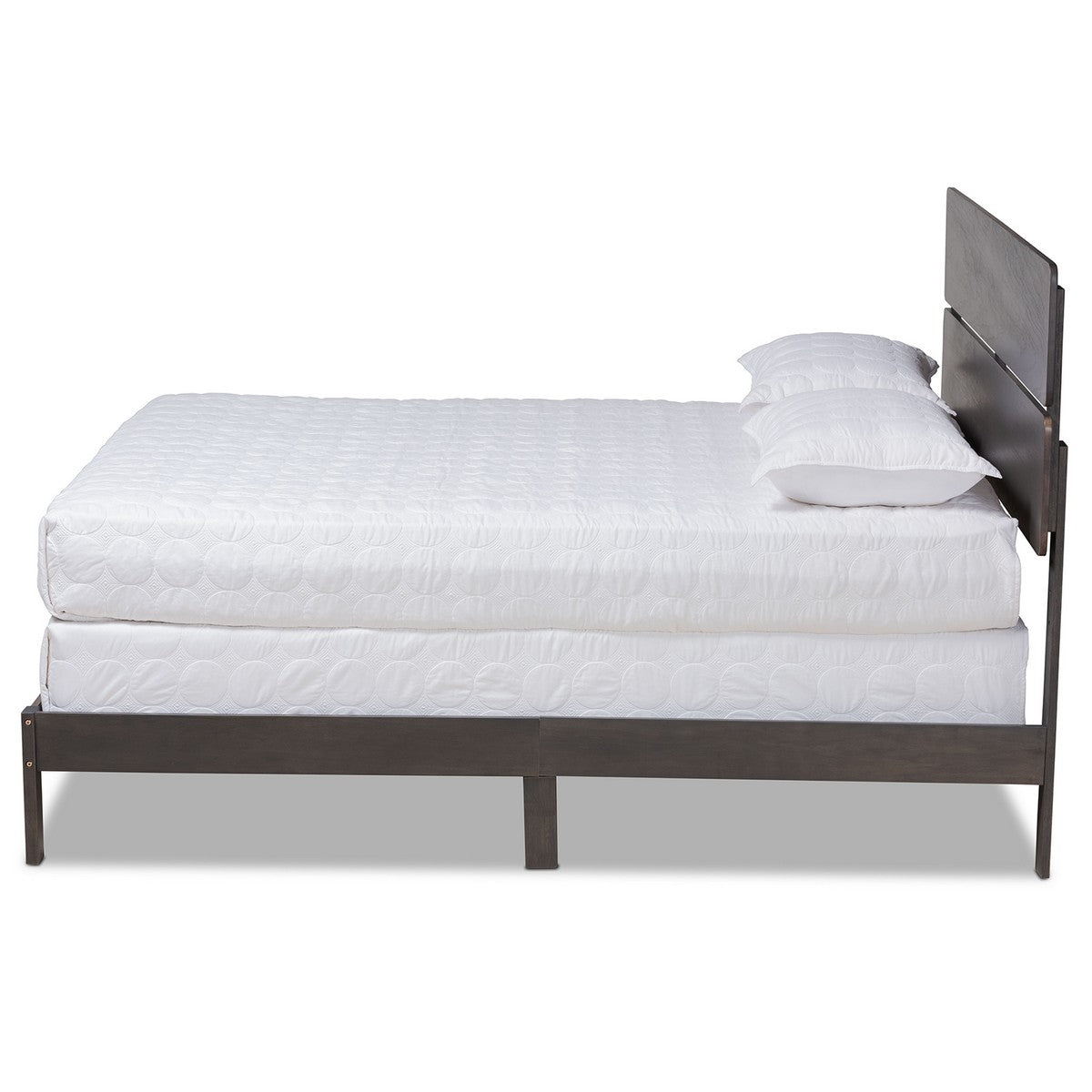 Baxton Studio Anthony Modern and Contemporary Dark Grey Oak Finished Wood King Size Panel Bed