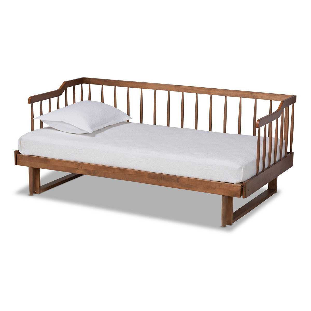 Baxton Studio Muriel Modern and Transitional Walnut Brown Finished Wood Expandable Twin Size to King Size Spindle Daybed Baxton Studio-daybed-Minimal And Modern - 1
