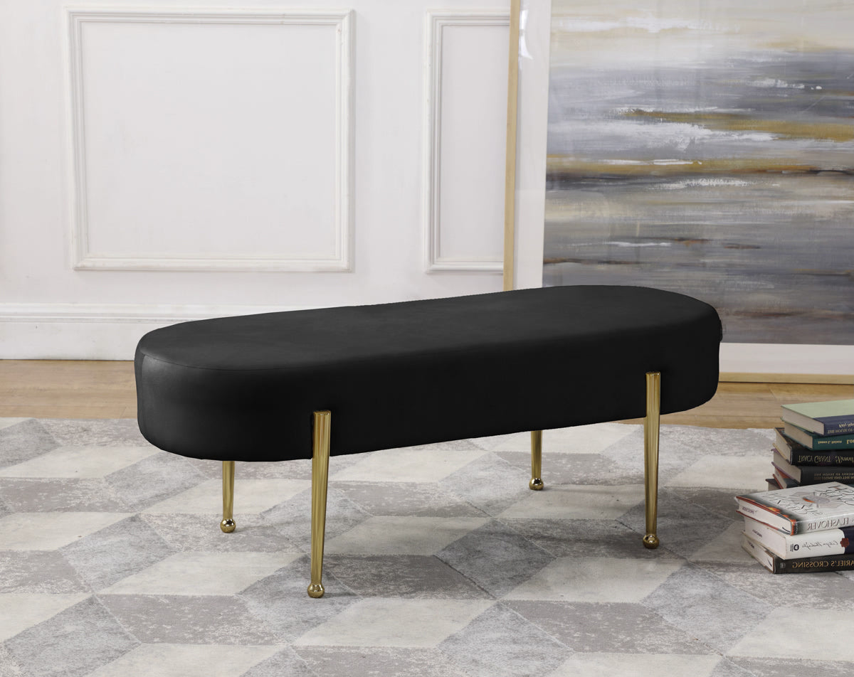 Meridian Furniture Gia Black Velvet Bench