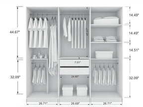 Manhattan Comfort Gramercy Modern Freestanding Wardrobe Armoire Closet in White