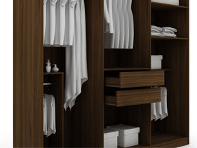 Manhattan Comfort Gramercy Modern Freestanding Wardrobe Armoire Closet in Brown