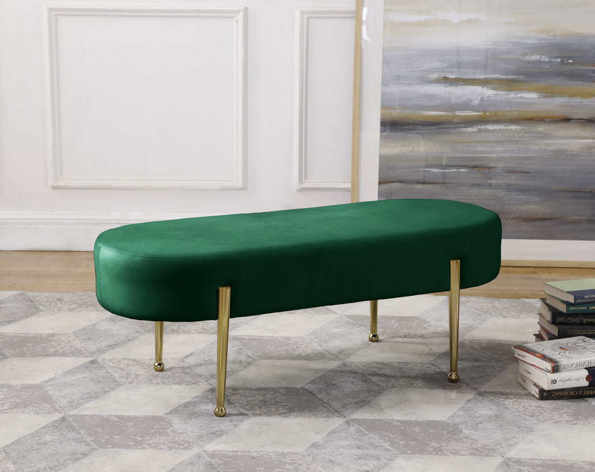 Meridian Furniture Gia Green Velvet Bench