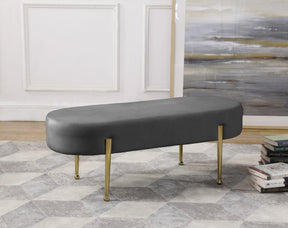 Meridian Furniture Gia Grey Velvet Bench