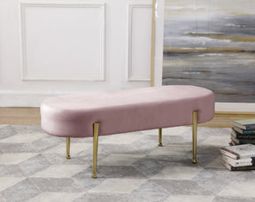 Meridian Furniture Gia Pink Velvet Bench