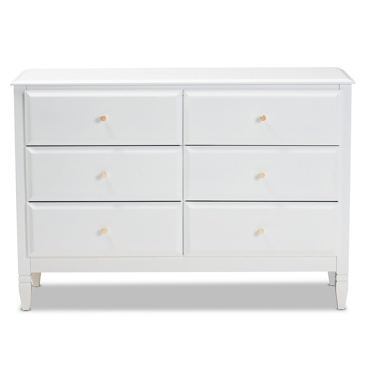 Baxton Studio Naomi Classic and Transitional White Finished Wood 6-Drawer Bedroom Dresser
