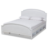 Baxton Studio Elise Classic and Traditional Transitional White Finished Wood Queen Size Storage Platform Bed Baxton Studio-beds-Minimal And Modern - 1