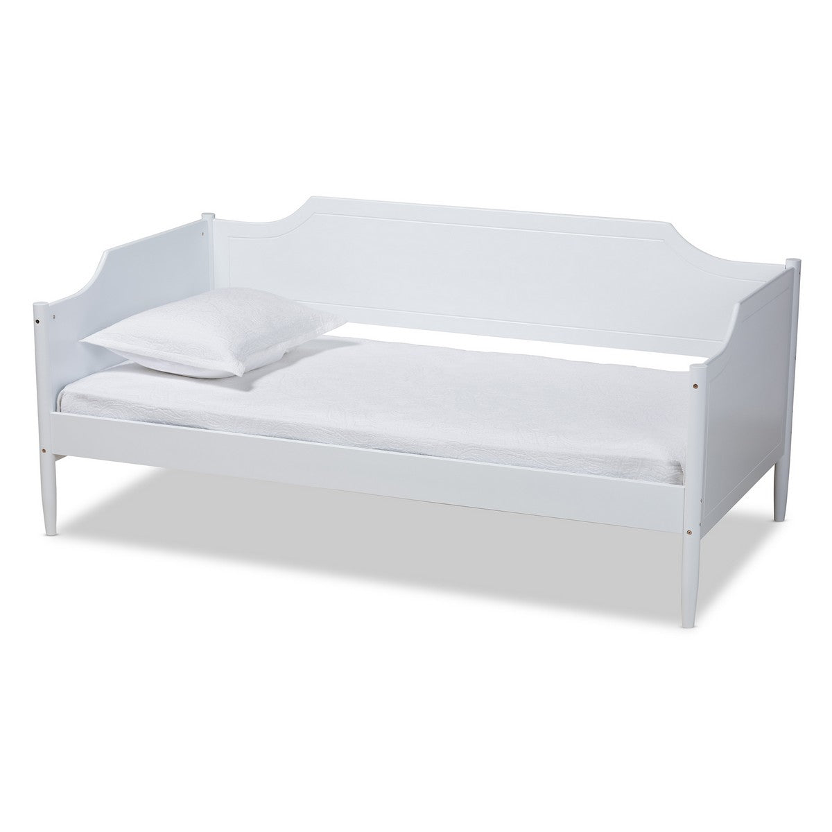 Baxton Studio Alya Classic Traditional Farmhouse White Finished Wood Twin Size Daybed  Baxton Studio-daybed-Minimal And Modern - 1