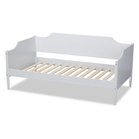 Baxton Studio Alya Classic Traditional Farmhouse White Finished Wood Twin Size Daybed