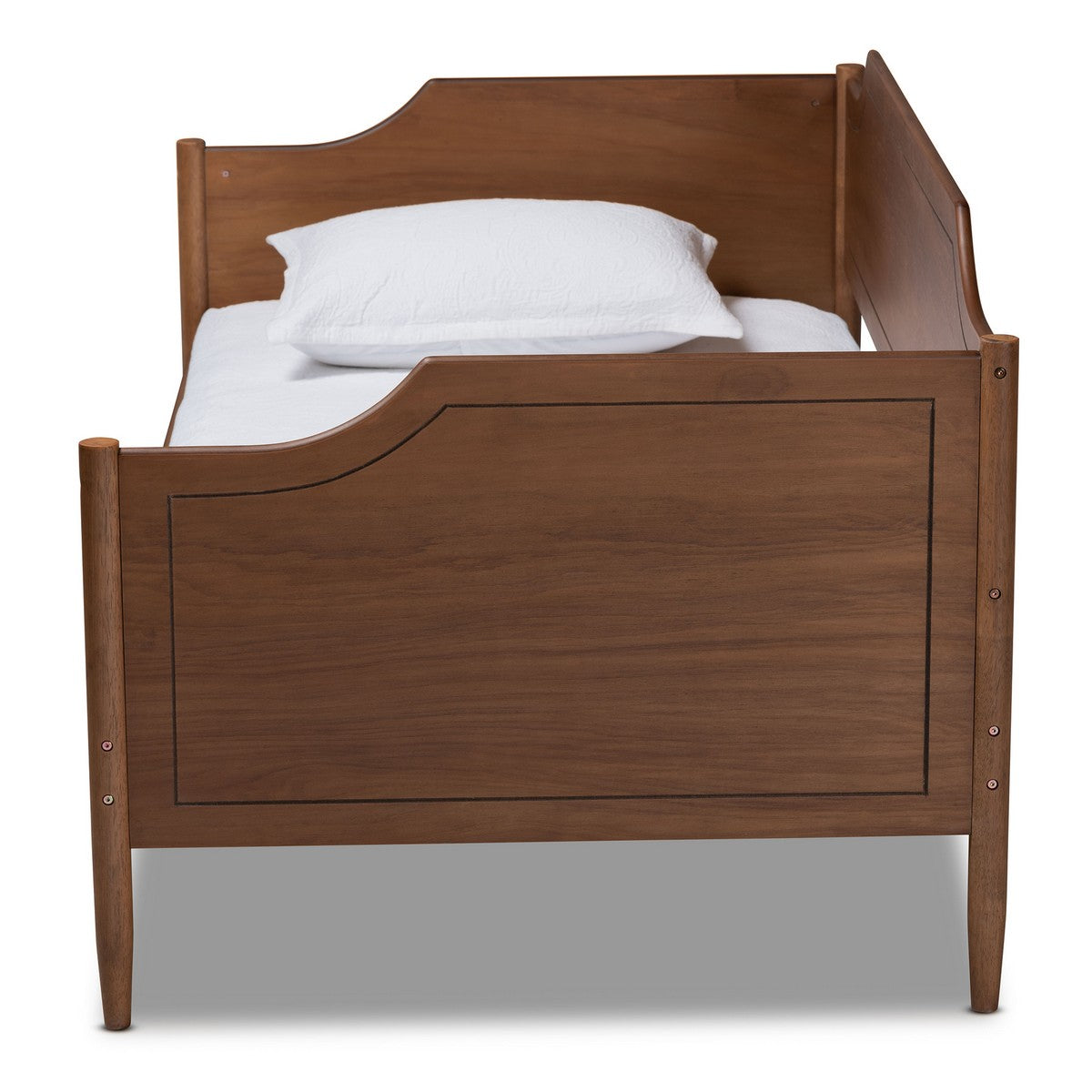 Baxton Studio Alya Classic Traditional Farmhouse Walnut Brown Finished Wood Twin Size Daybed