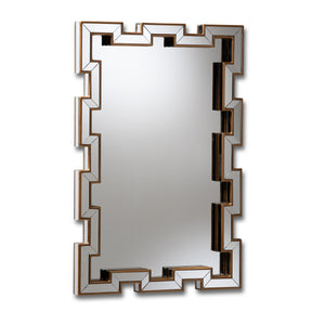 Baxton Studio Tanis Modern and Contemporary Glam Bronze Finished Rectangular Accent Wall Mirror Baxton Studio-mirrors-Minimal And Modern - 1