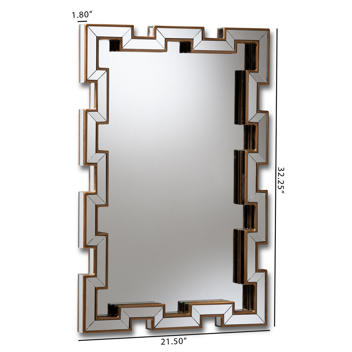 Baxton Studio Tanis Modern and Contemporary Glam Bronze Finished Rectangular Accent Wall Mirror