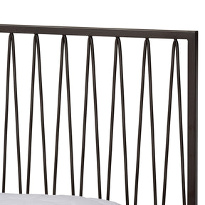 Baxton Studio Jeanette Modern and Contemporary Black Finished Metal Queen Size Platform Bed