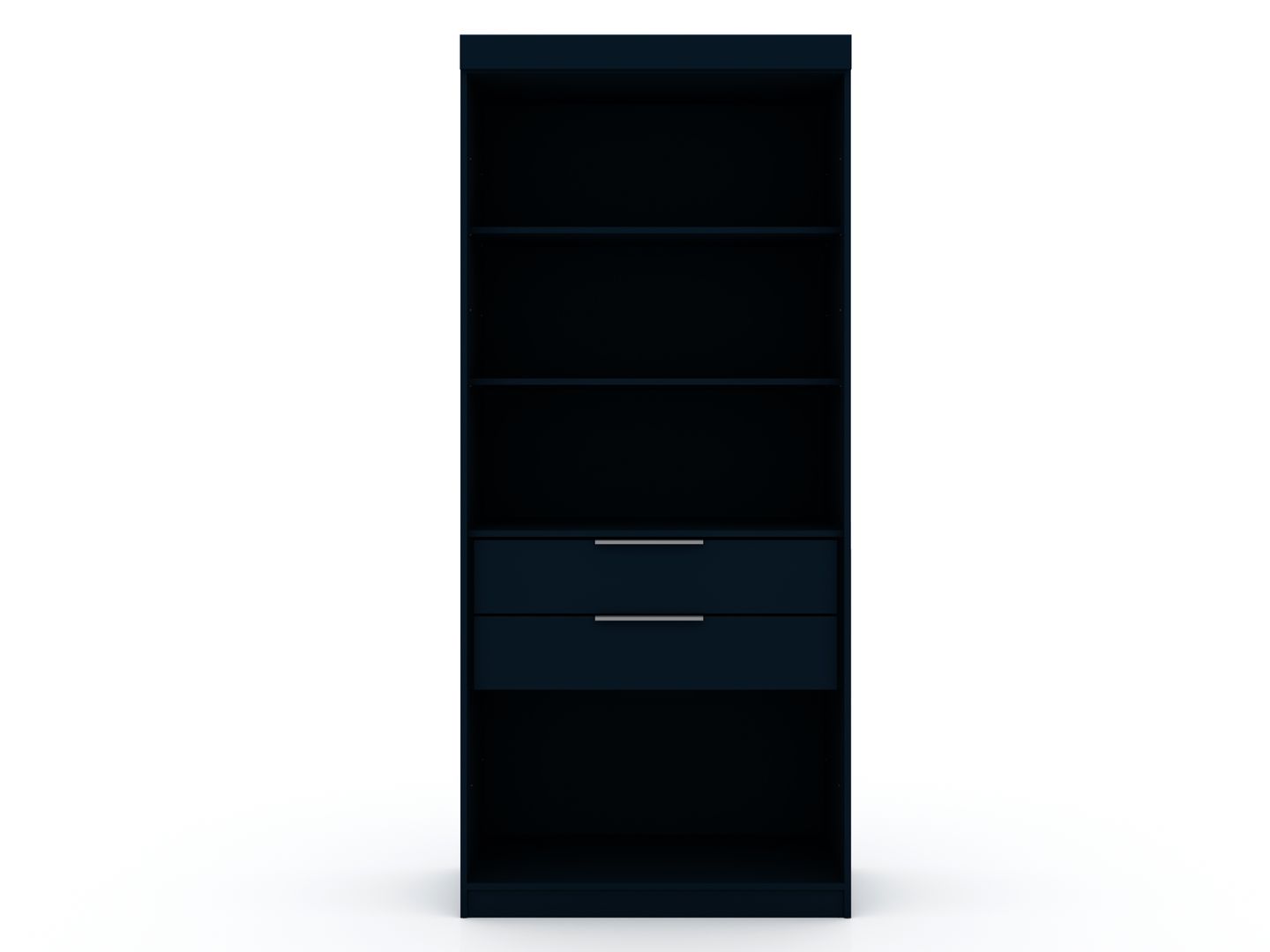 Manhattan Comfort Mulberry Open 1 Sectional Modern Armoire Wardrobe Closet with 2 Drawers in Tatiana Midnight BlueManhattan Comfort-Armoires and Wardrobes - - 1