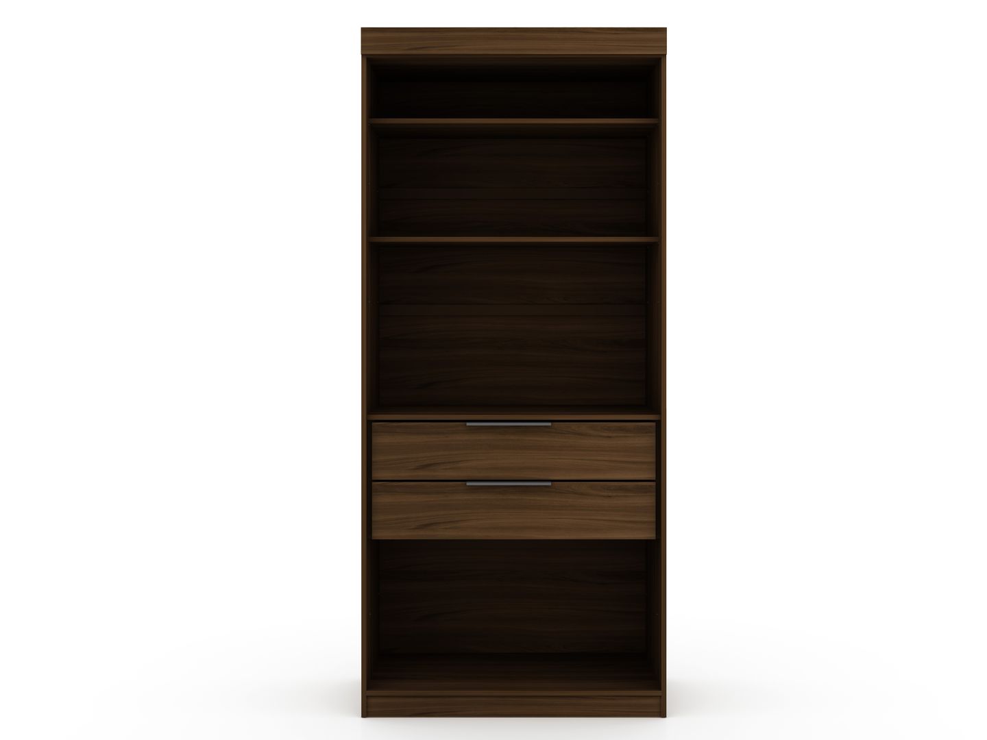 Manhattan Comfort Mulberry Open 1 Sectional Modern Armoire Wardrobe Closet with 2 Drawers in BrownManhattan Comfort-Armoires and Wardrobes - - 1