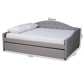 Baxton Studio Becker Modern And Contemporary Transitional Grey Fabric Upholstered Full Size Daybed With Trundle - Becker-Grey-Daybed-F/T