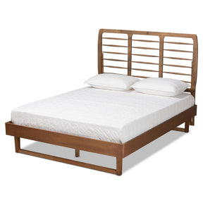 Baxton Studio Lucie Modern And Contemporary Walnut Brown Finished Wood Queen Size Platform Bed - Lucie-Ash Walnut-Queen