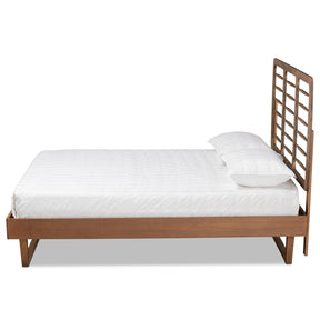 Baxton Studio Lucie Modern And Contemporary Walnut Brown Finished Wood Full Size Platform Bed - Lucie-Ash Walnut-Full