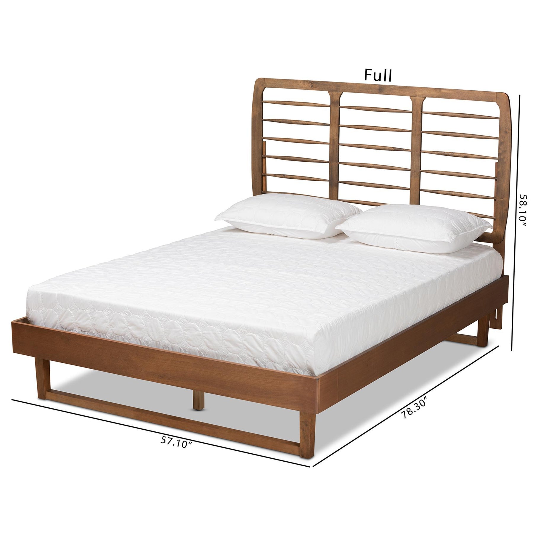 Baxton Studio Lucie Modern And Contemporary Walnut Brown Finished Wood Queen Size Platform Bed - Lucie-Ash Walnut-Queen
