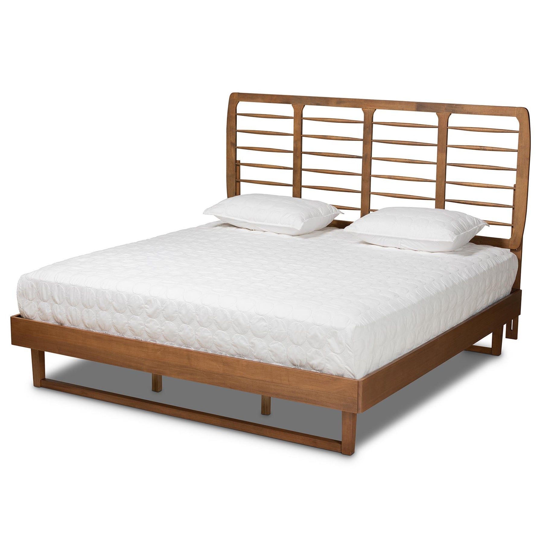 Baxton Studio Lucie Modern And Contemporary Walnut Brown Finished Wood King Size Platform Bed - Lucie-Ash Walnut-King
