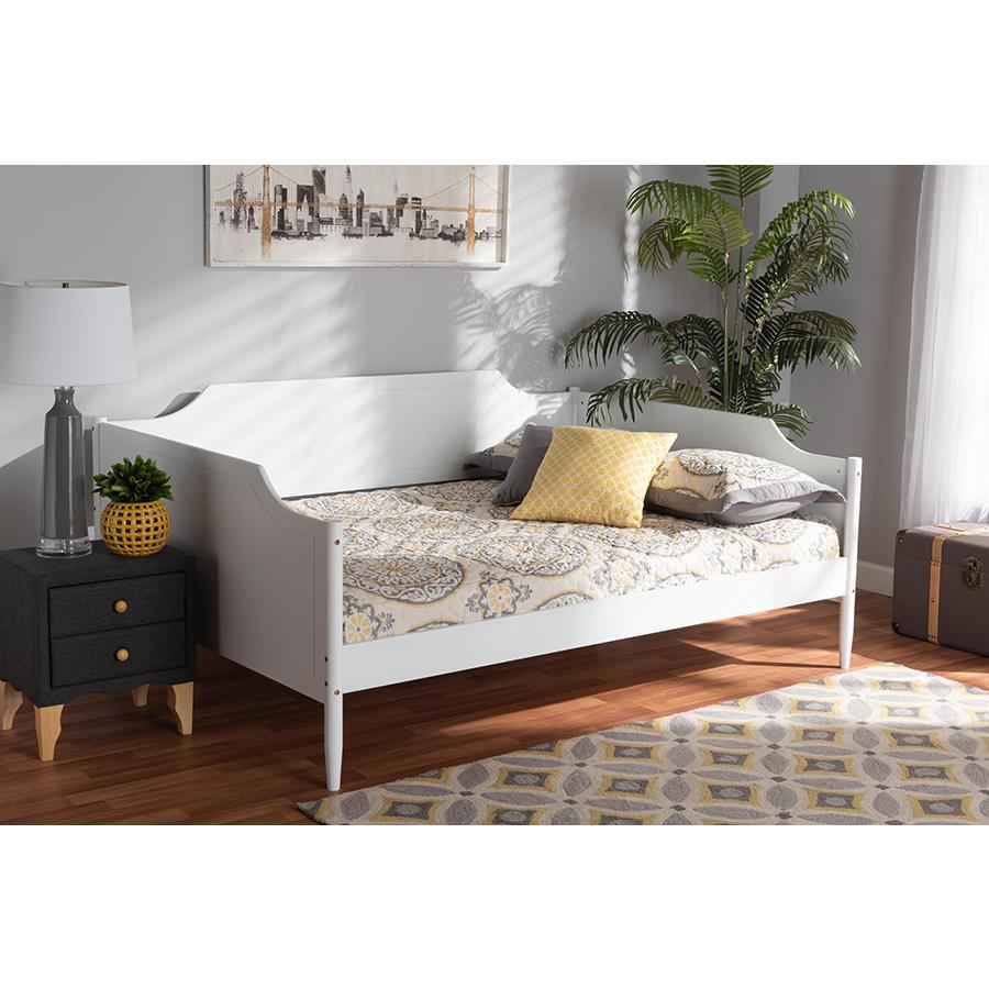 Baxton Studio Alya Classic Traditional Farmhouse White Finished Wood Full Size Daybed - MG0016-1-White-Daybed-Full