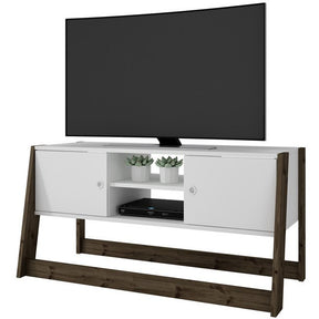 Manhattan Comfort  Salvador 40.79"  TV Stand with 4 Shelves in White and Dark Oak