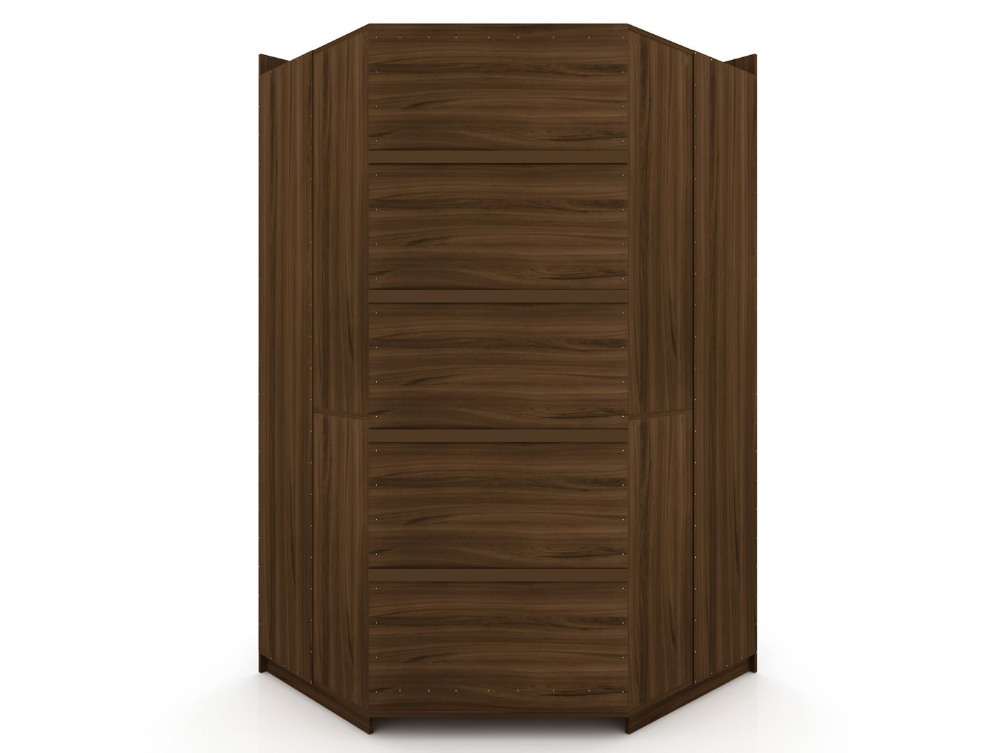 Manhattan Comfort Mulberry Open 3 Sectional Modern Wardrobe Corner Closet with 4 Drawers - Set of 3 in Brown