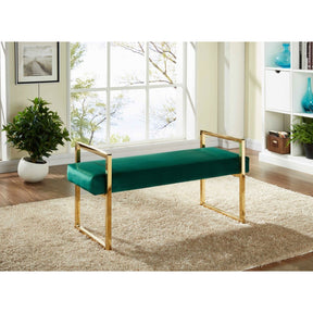 Meridian Furniture Olivia Green Velvet Bench-Minimal & Modern