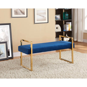 Meridian Furniture Olivia Navy Velvet Bench-Minimal & Modern