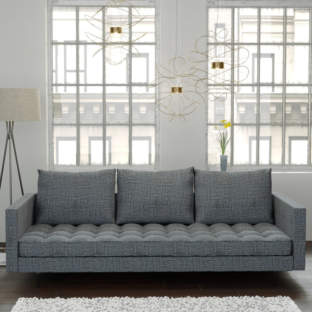 Manhattan Comfort  Granville 3-Seat Light Grey Tweed Sofa