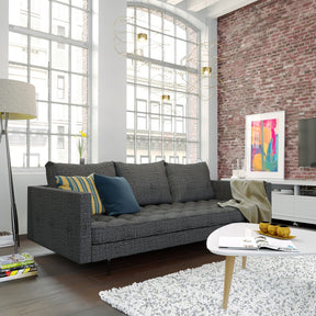 Manhattan Comfort  Granville 3-Seat Dark Grey Tweed Sofa