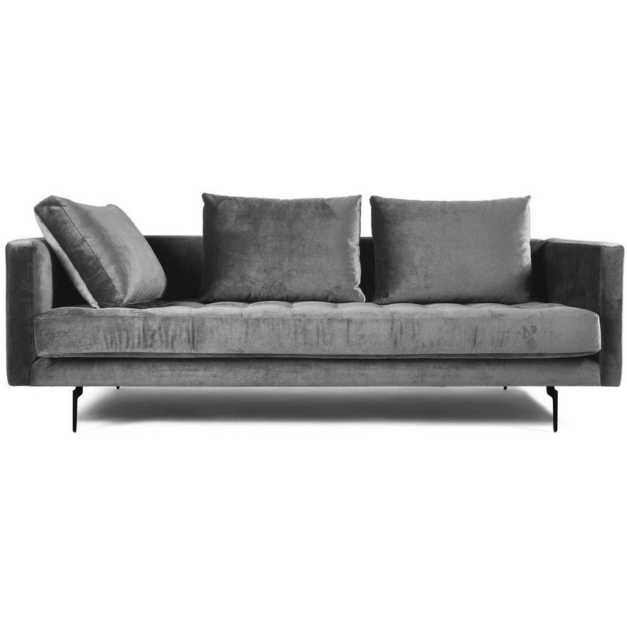 Manhattan Comfort  Granville 3-Seat Grey Velvet SofaManhattan Comfort-Sofas- - 1