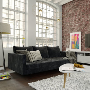 Manhattan Comfort  Granville 3-Seat Grey Velvet Sofa
