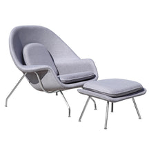 Finemod Imports Modern Woom Chair & Ottoman FMI1134-black-Minimal & Modern