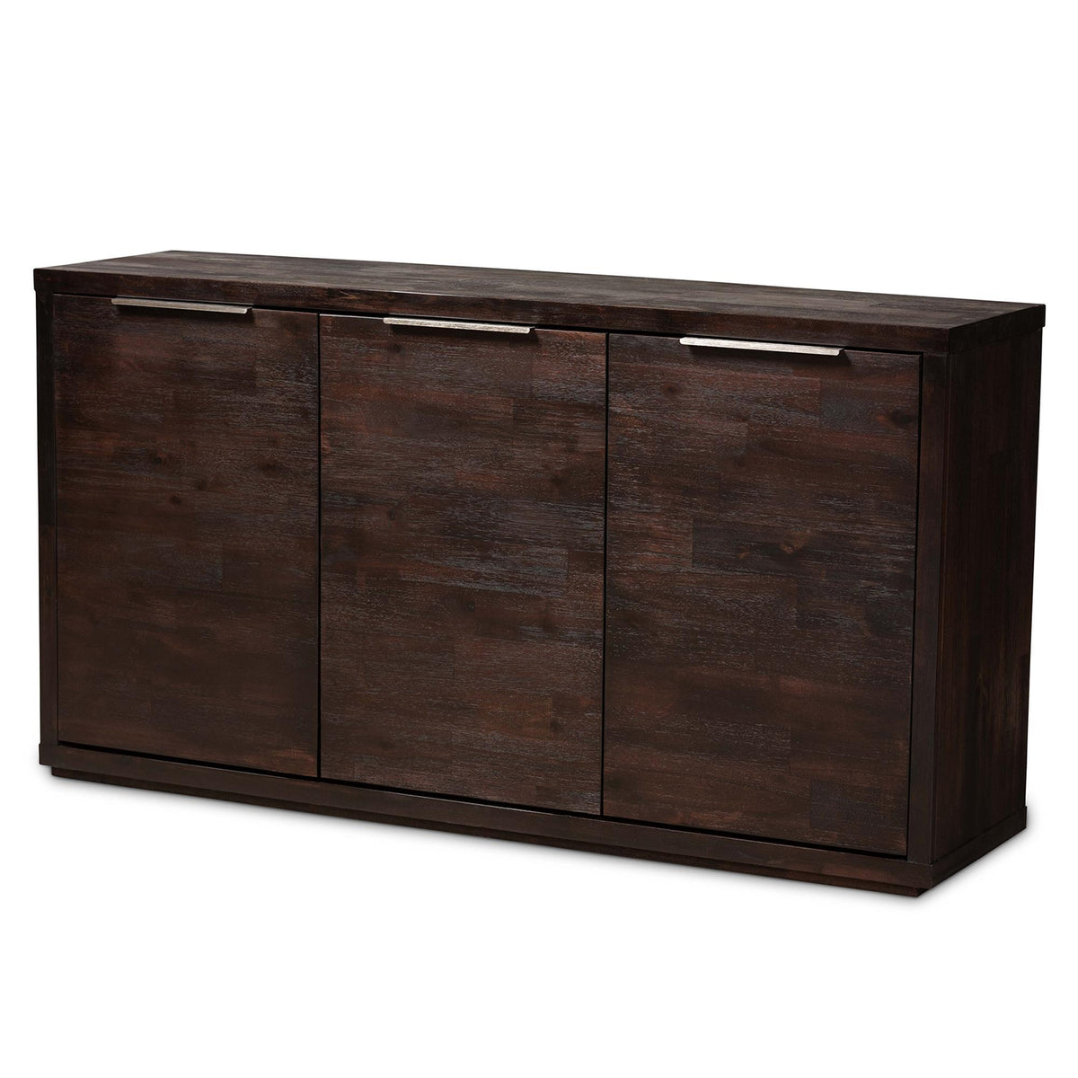 Baxton Studio Titus Modern And Contemporary Dark Brown Finished Wood 3-Door Dining Room Sideboard Buffet  - Titus-Mocha-Sideboard