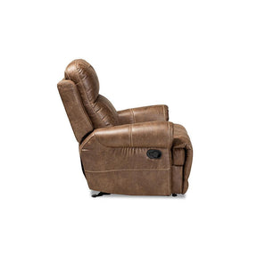 Baxton Studio Buckley Modern And Contemporary Light Brown Faux Leather Upholstered Recliner - 7075F31-Light Brown-Recliner