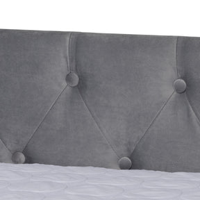 Baxton Studio Larkin Modern And Contemporary Grey Velvet Fabric Upholstered Full Size Daybed With Trundle - CF9227-Silver Grey Velvet-Daybed-F/T