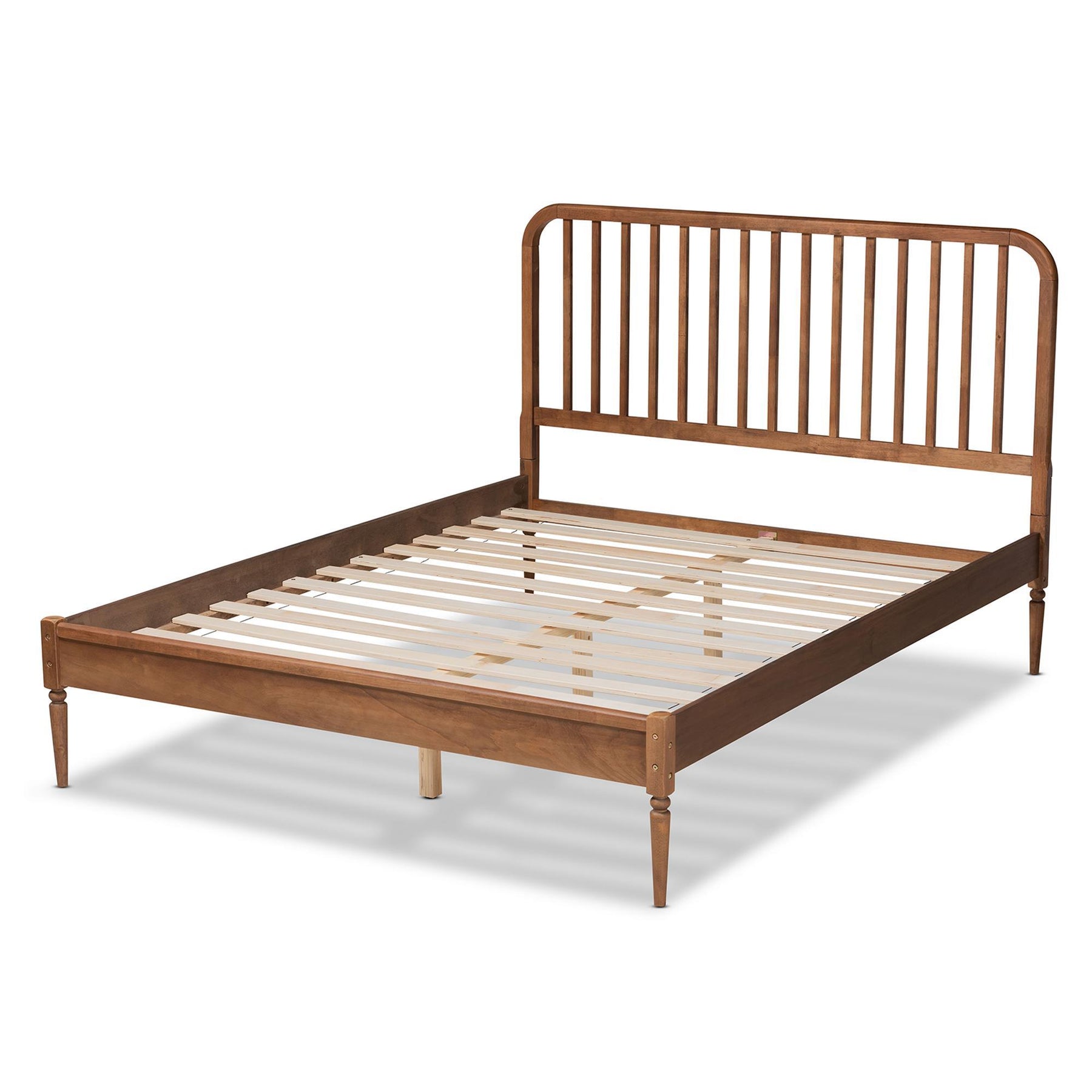 Baxton Studio Neilan Modern And Contemporary Walnut Brown Finished Wood Full Size Platform Bed - MG0058-Walnut-Full