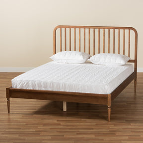 Baxton Studio Neilan Modern And Contemporary Walnut Brown Finished Wood Full Size Platform Bed - MG0058-Walnut-Full