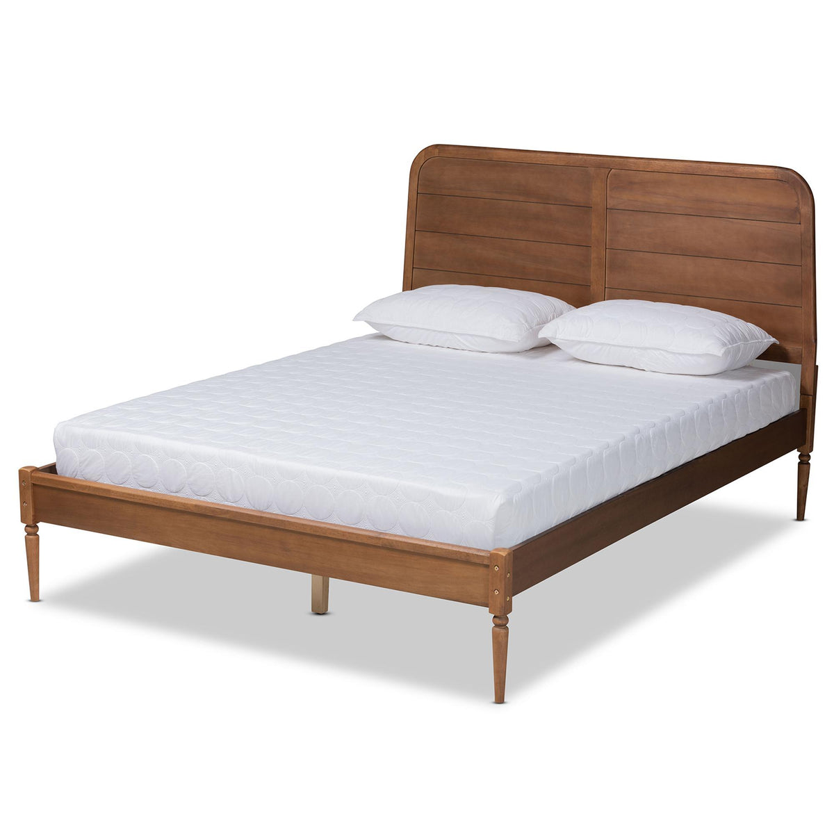 Baxton Studio Kassidy Classic And Traditional Walnut Brown Finished Wood Full Size Platform Bed - MG0063-Walnut-Full