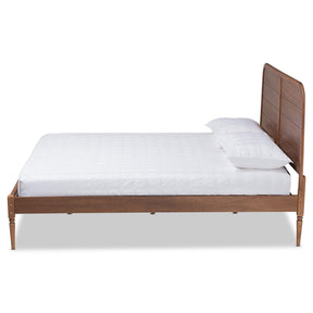 Baxton Studio Kassidy Classic And Traditional Walnut Brown Finished Wood Queen Size Platform Bed - MG0063-Walnut-Queen
