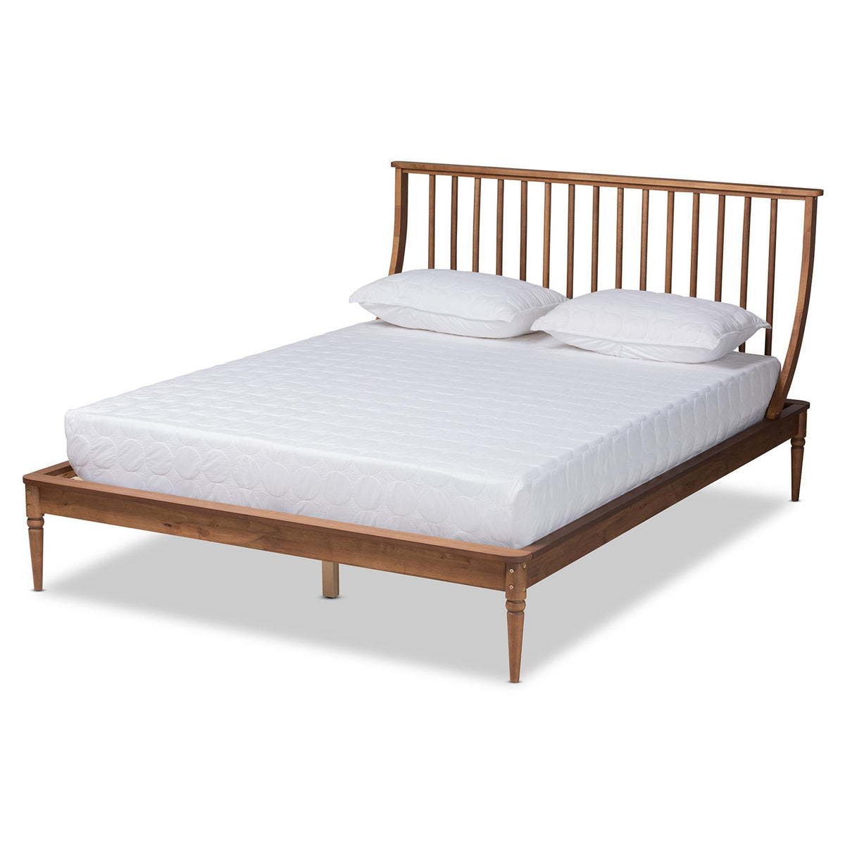Baxton Studio Abel Classic And Traditional Transitional Walnut Brown Finished Wood Queen Size Platform Bed - MG0064-Walnut-Queen