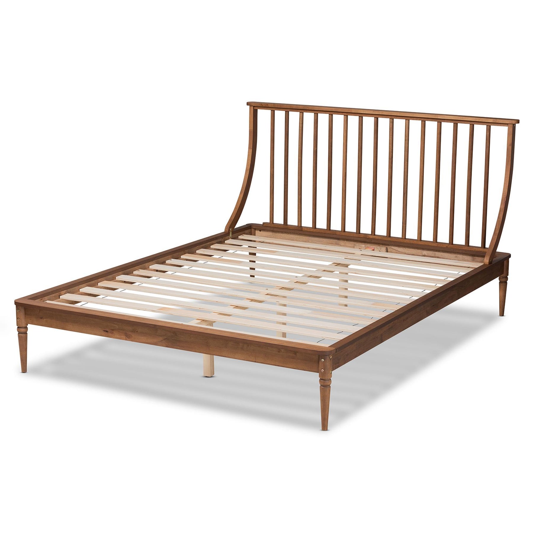 Baxton Studio Abel Classic And Traditional Transitional Walnut Brown Finished Wood Full Size Platform Bed - MG0064-Walnut-Full